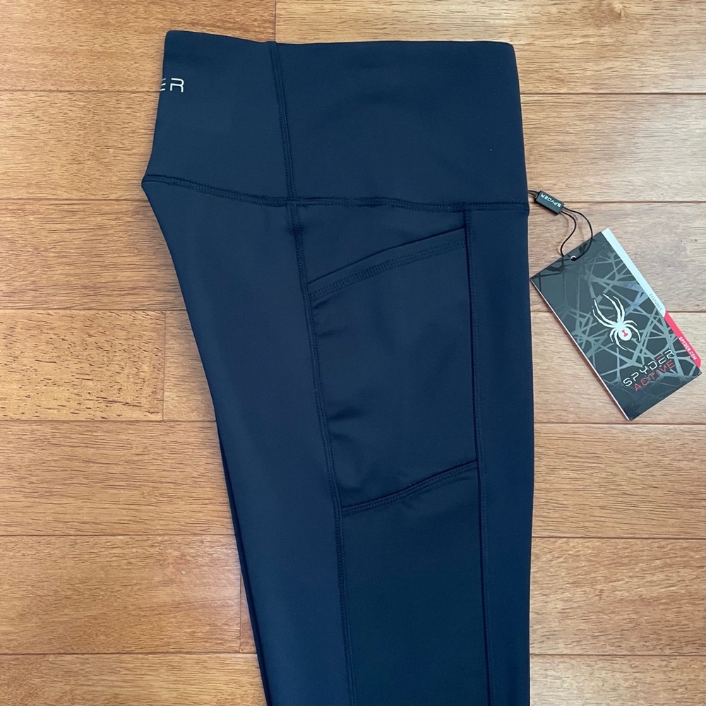 NWT NAVY BLUE Spyder Active Tech Fleece Leggings
